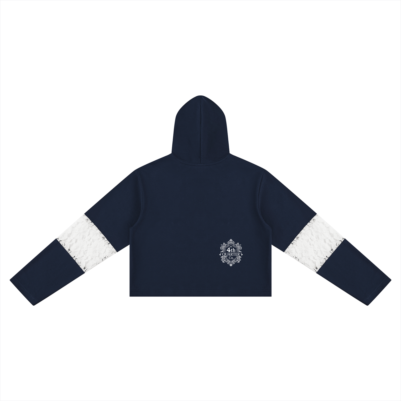 Women’s Cropped Lace-Panel Hoodie