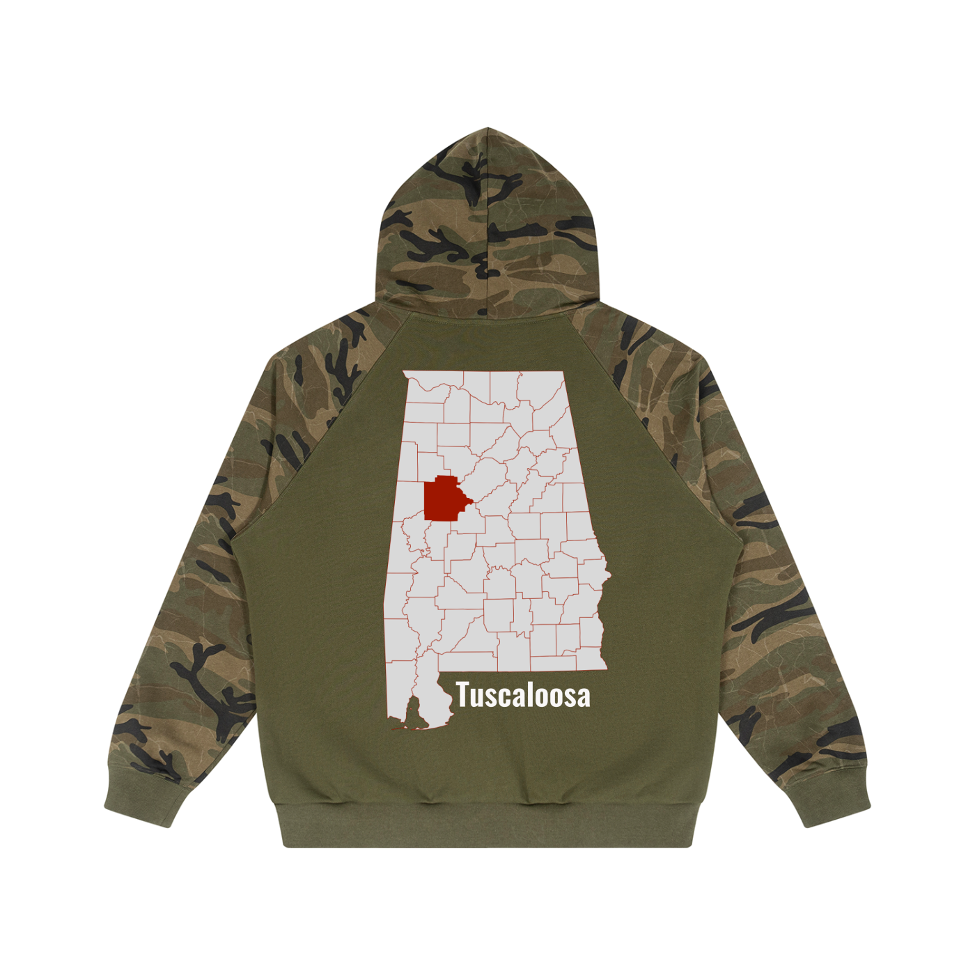 Camo-Splice Raglan Zip Hoodie