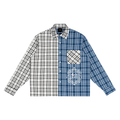 Unisex Oversized Plaid Color Block Shirt