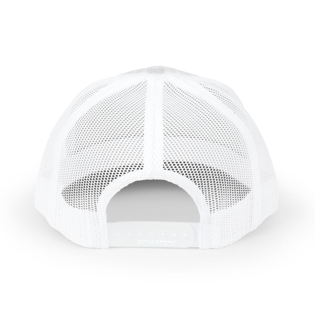 4TH Quarter Co. Embroidered Trucker Cap — White Snapback Mesh Hat