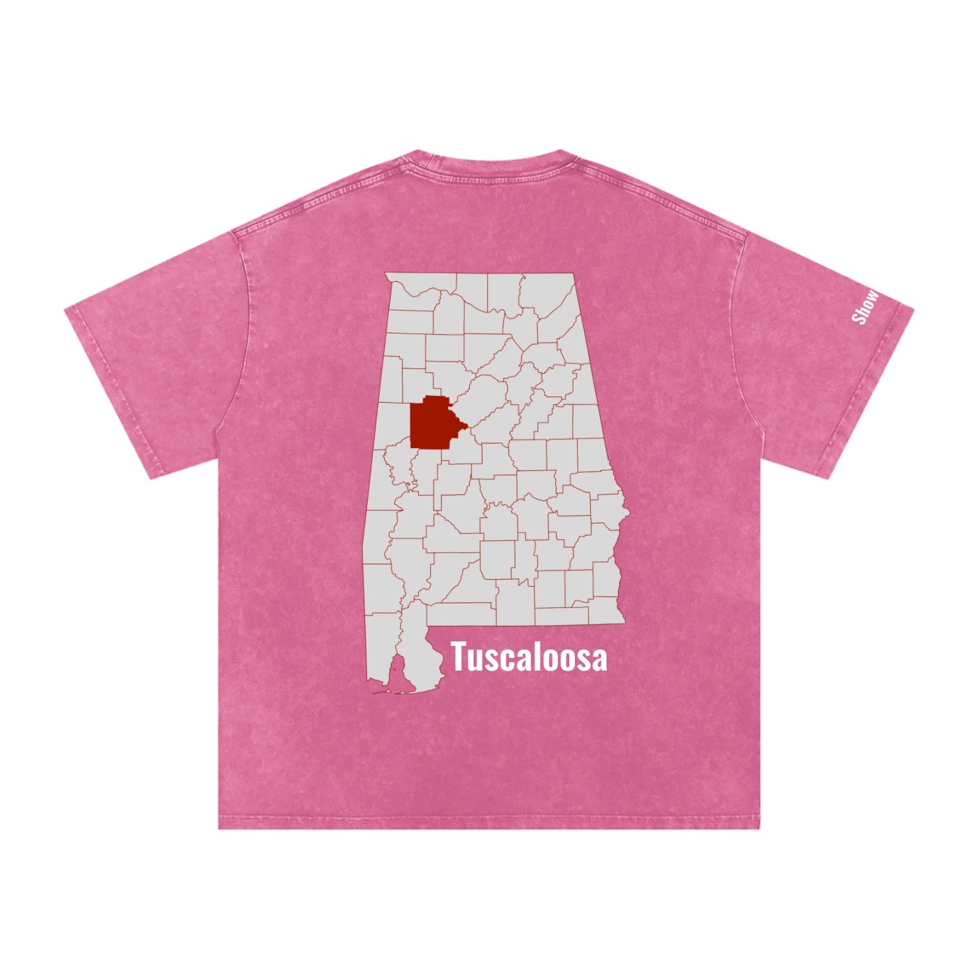Tuscaloosa On the Map - Snow Washed Oversized Cotton T-Shirt