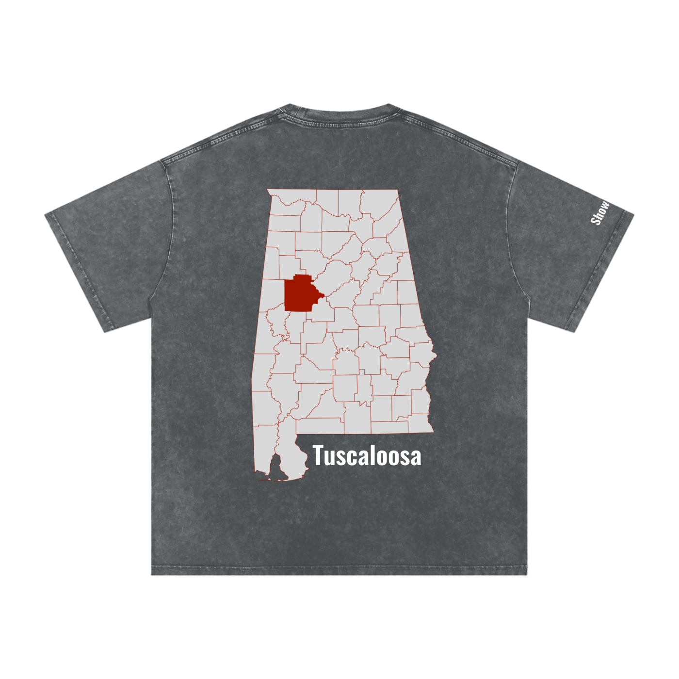 Tuscaloosa On the Map - Snow Washed Oversized Cotton T-Shirt