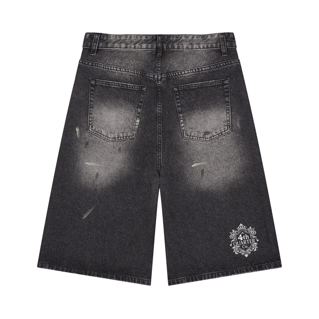 Men’s Vintage Wash Wide Leg Denim Shorts