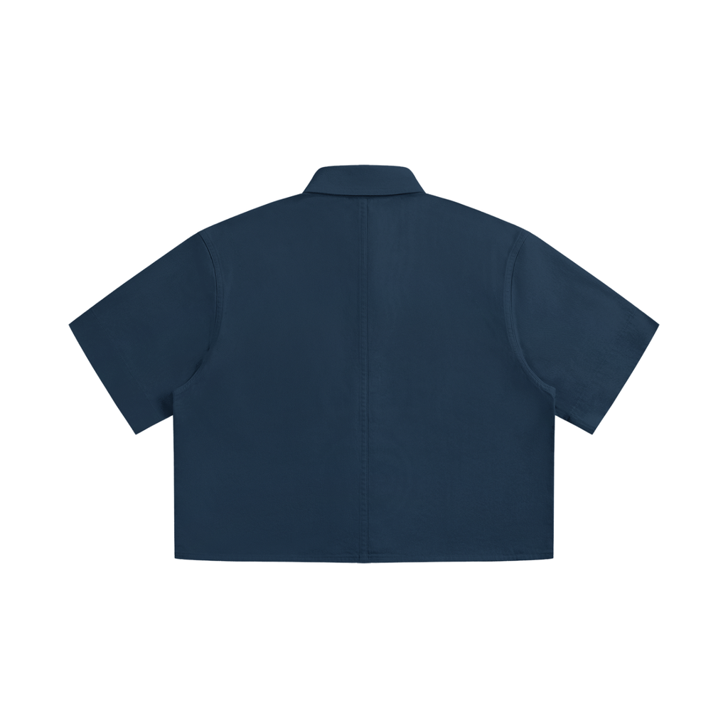 Women’s Button-Up Crop Short Sleeve Shirt