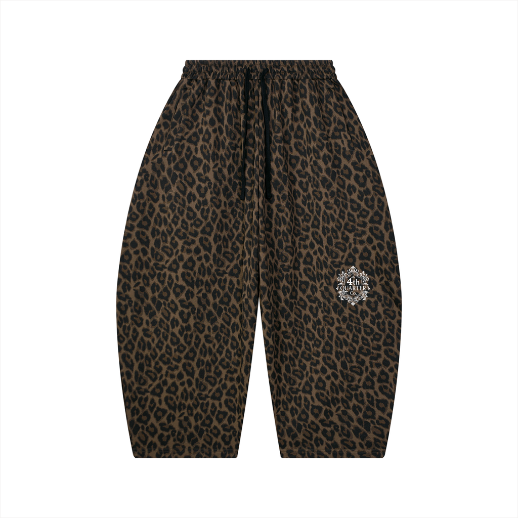 Unisex Leopard Barrel Leg Sweatpants