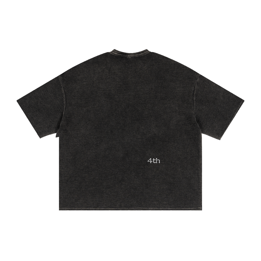 Textured Waffle Washed Boxy T-Shirt