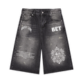 Men’s Vintage Wash Wide Leg Denim Shorts