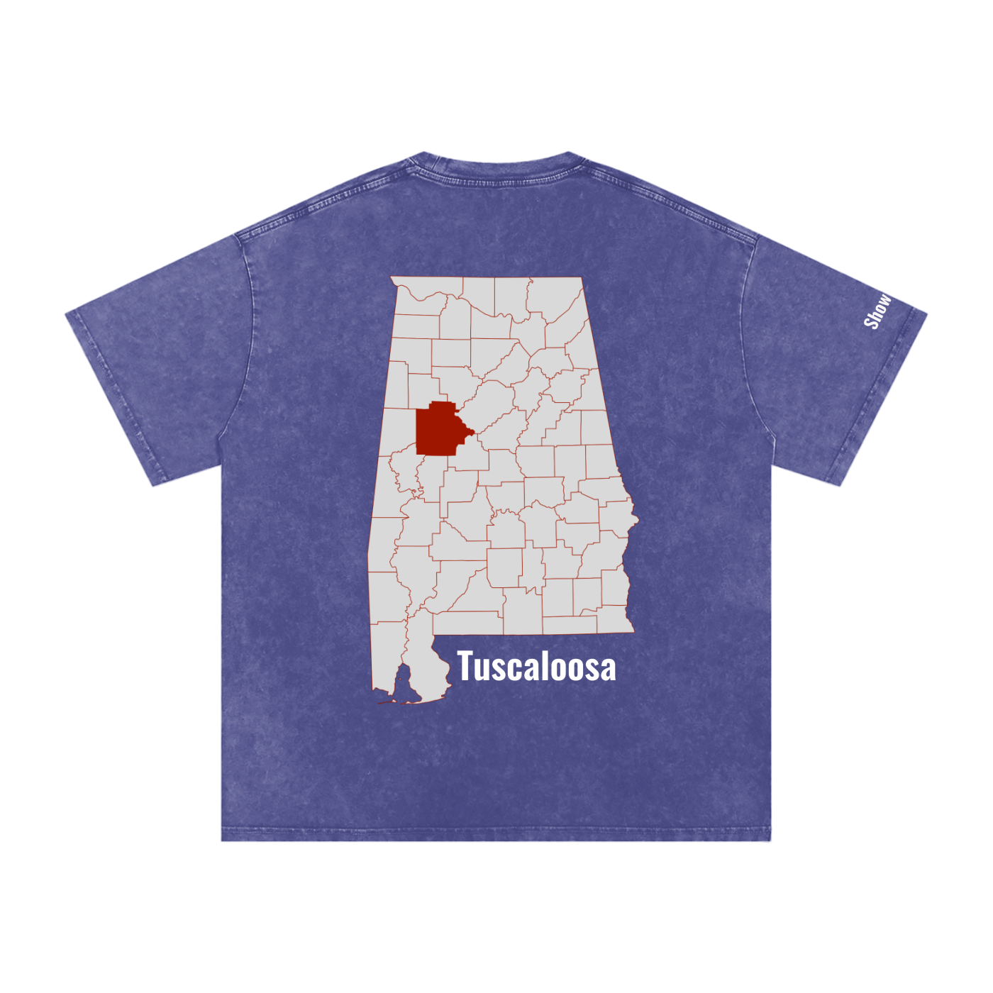 Tuscaloosa On the Map - Snow Washed Oversized Cotton T-Shirt