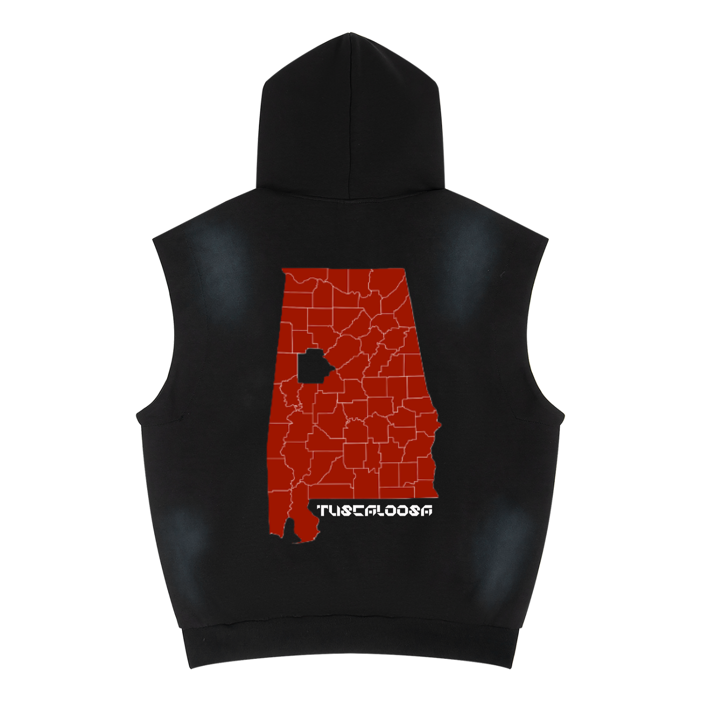 Unisex Vintage Wash Sun Fade Sleeveless Hoodie