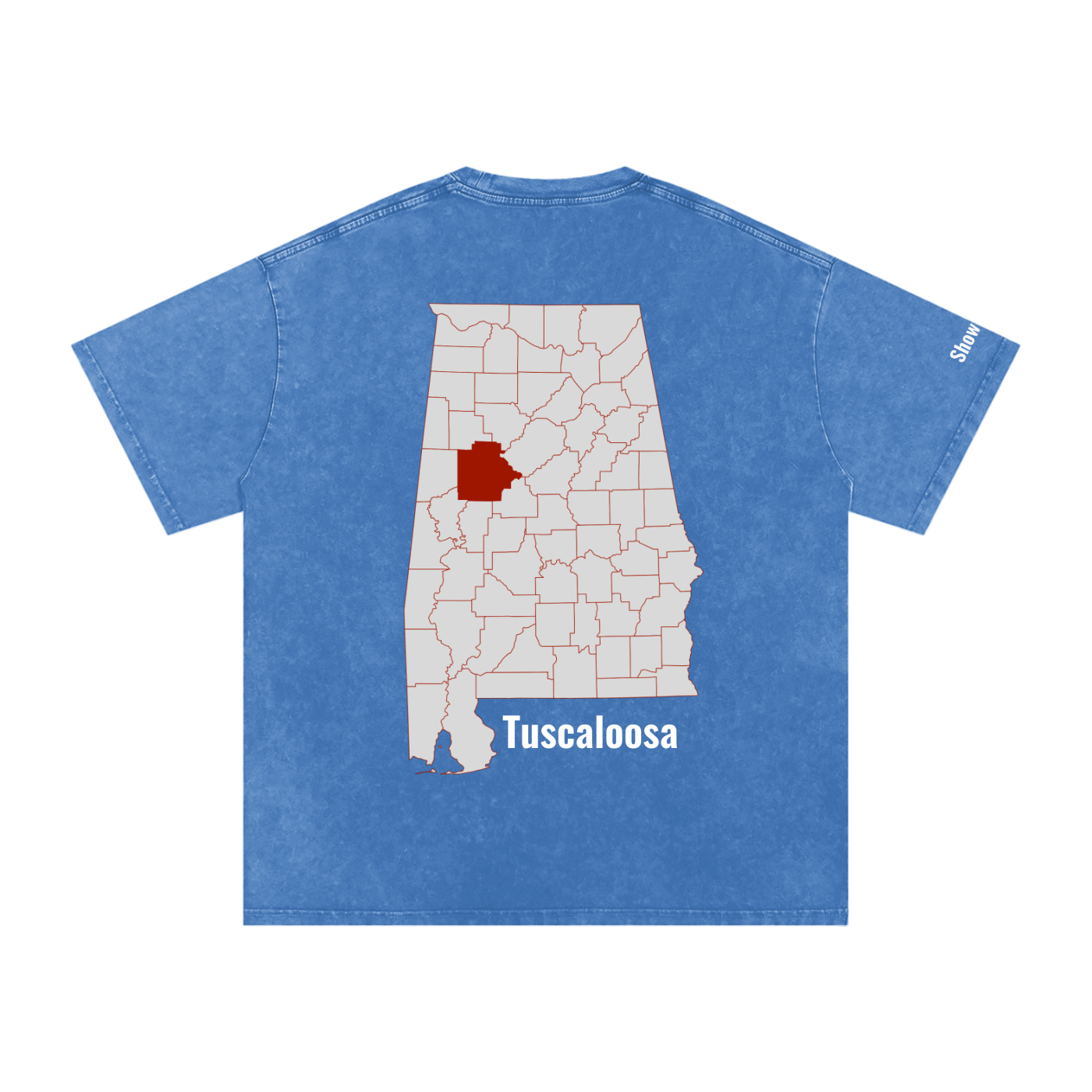 Tuscaloosa On the Map - Snow Washed Oversized Cotton T-Shirt