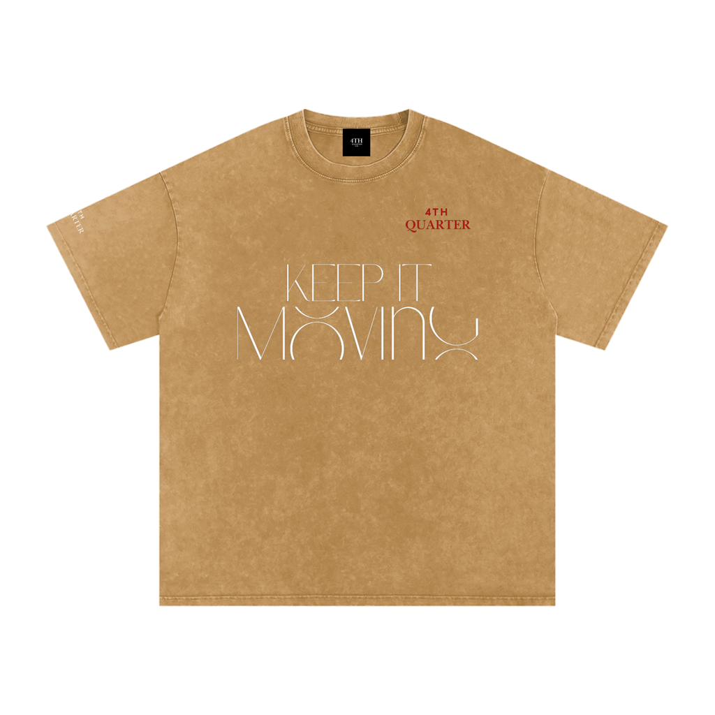 Keep IT Moving Snow Washed Oversized Cotton T-Shirt