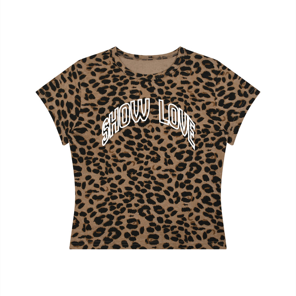 Women’s Leopard Print Crop T-Shirt