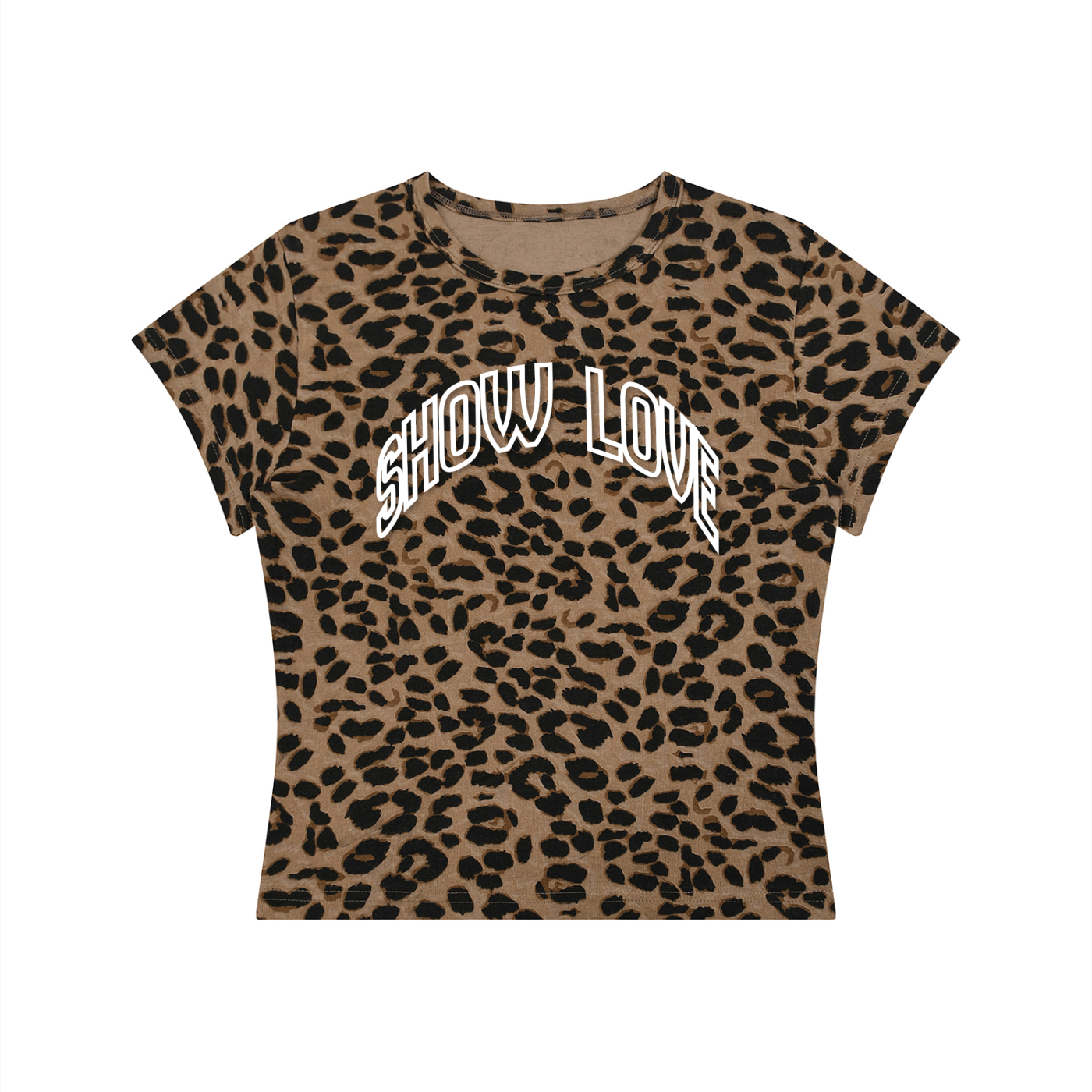 Women’s Leopard Print Crop T-Shirt
