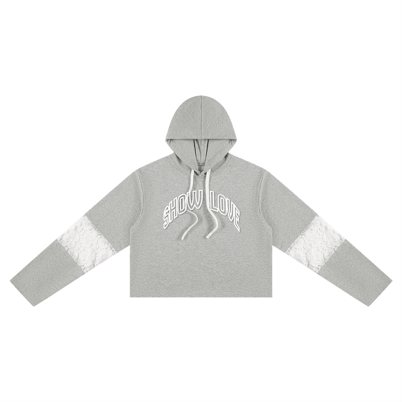 Women’s Cropped Lace-Panel Hoodie