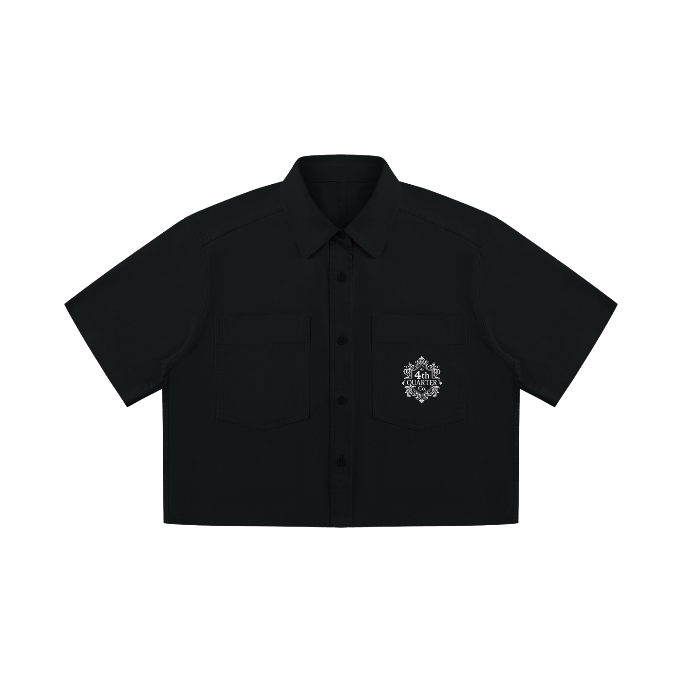 Women’s Button-Up Crop Short Sleeve Shirt