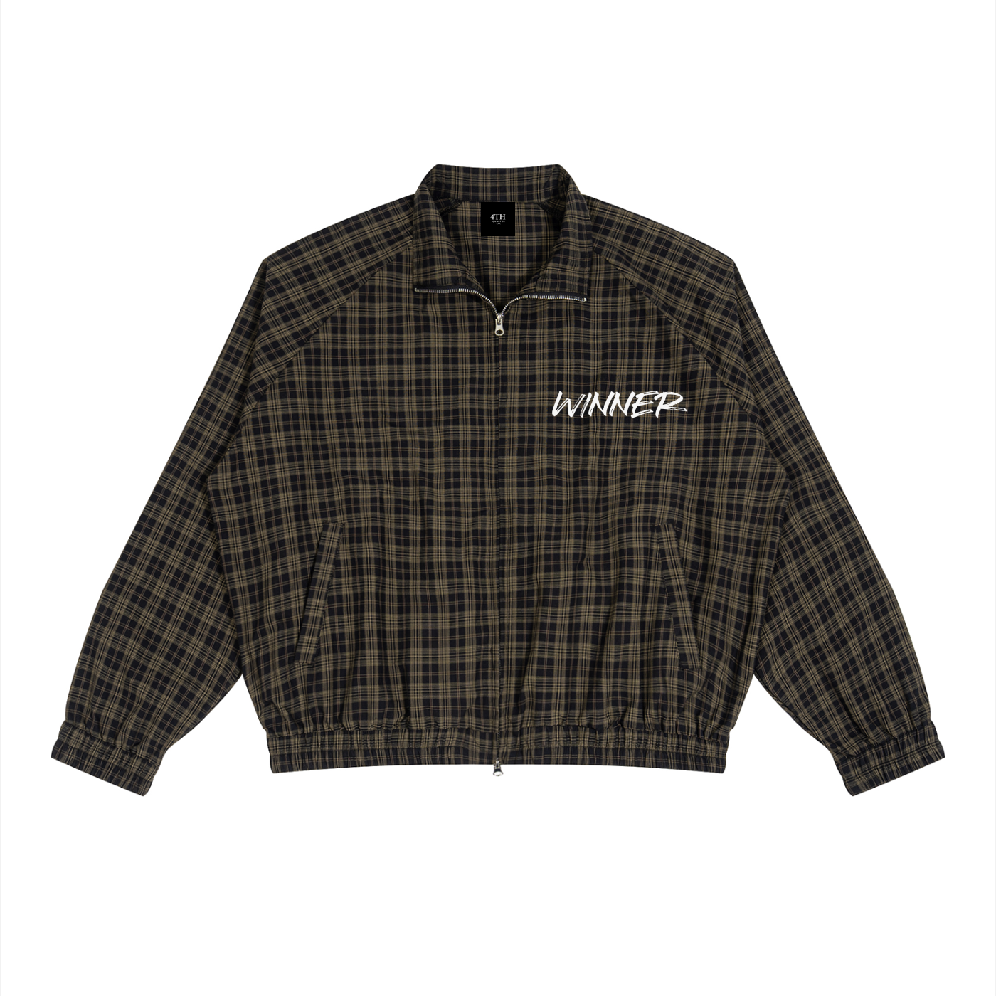 Unisex Plaid Full-Zip Track Jacket