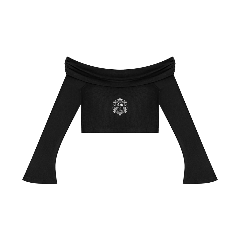 Women's Off-the-Shoulder Bell Sleeve Crop T-Shirt