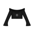 Women's Off-the-Shoulder Bell Sleeve Crop T-Shirt