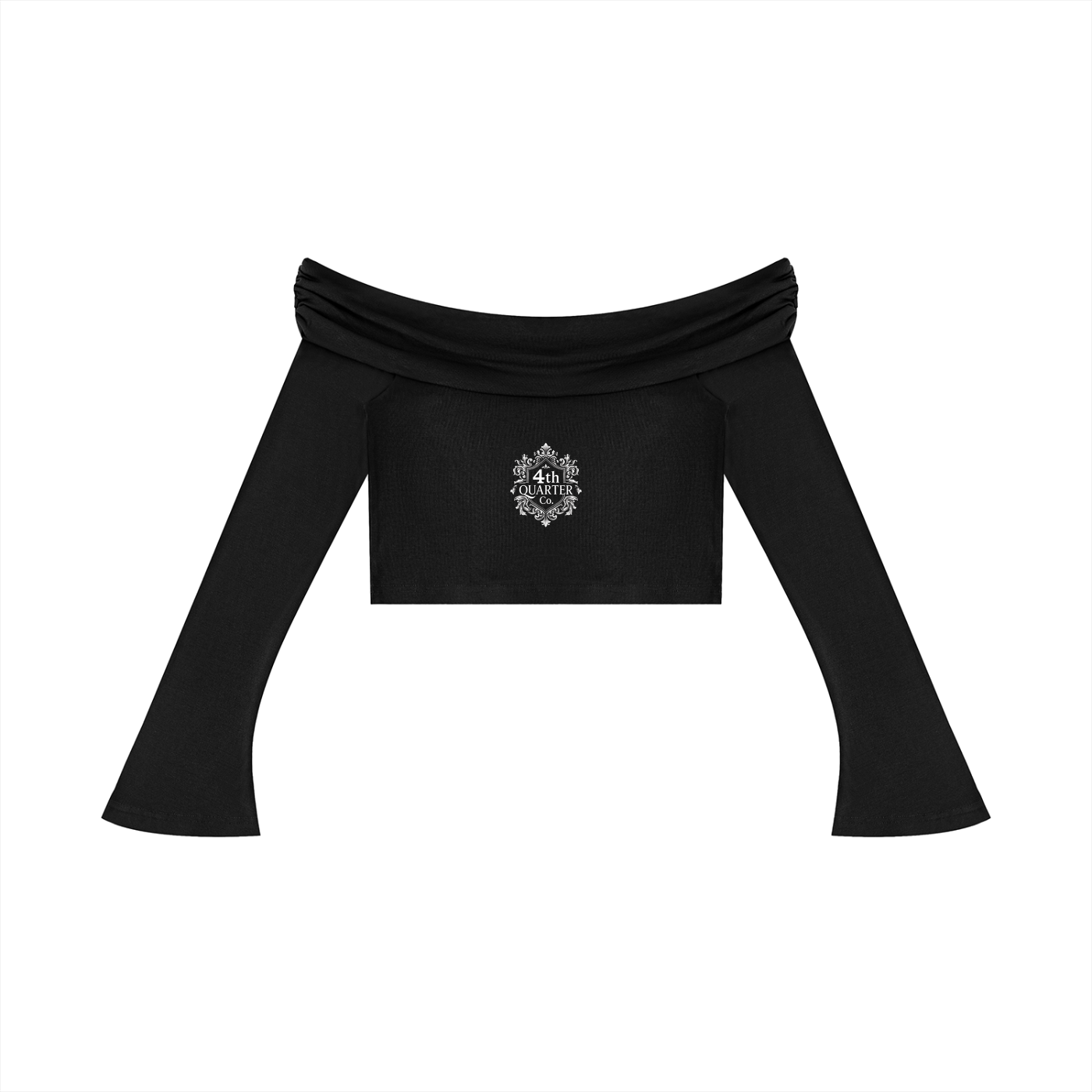 Women's Off-the-Shoulder Bell Sleeve Crop T-Shirt