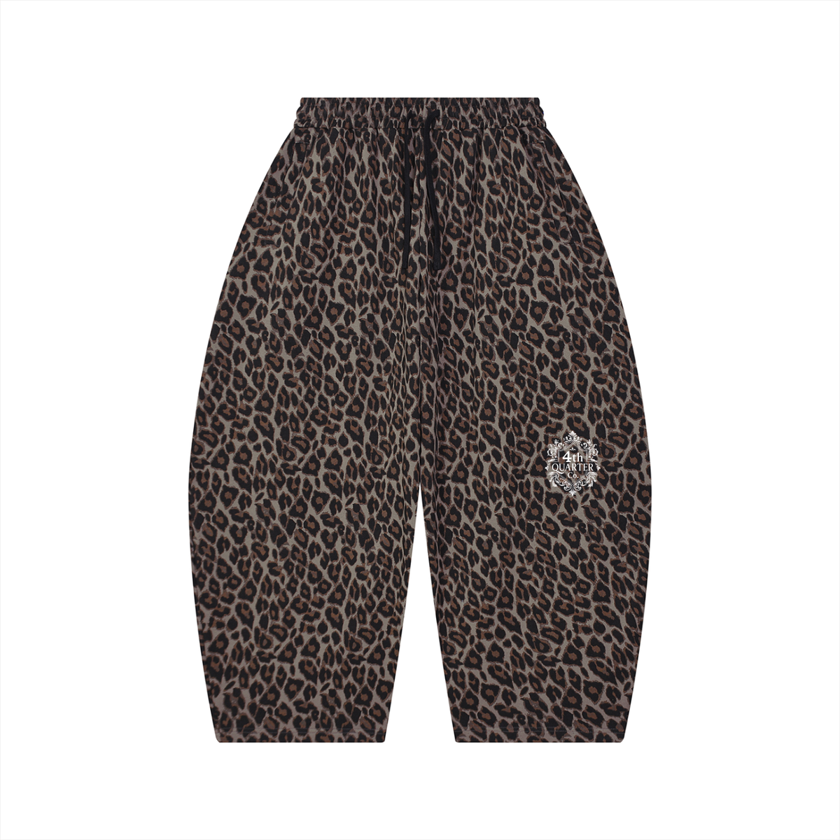 Unisex Leopard Barrel Leg Sweatpants