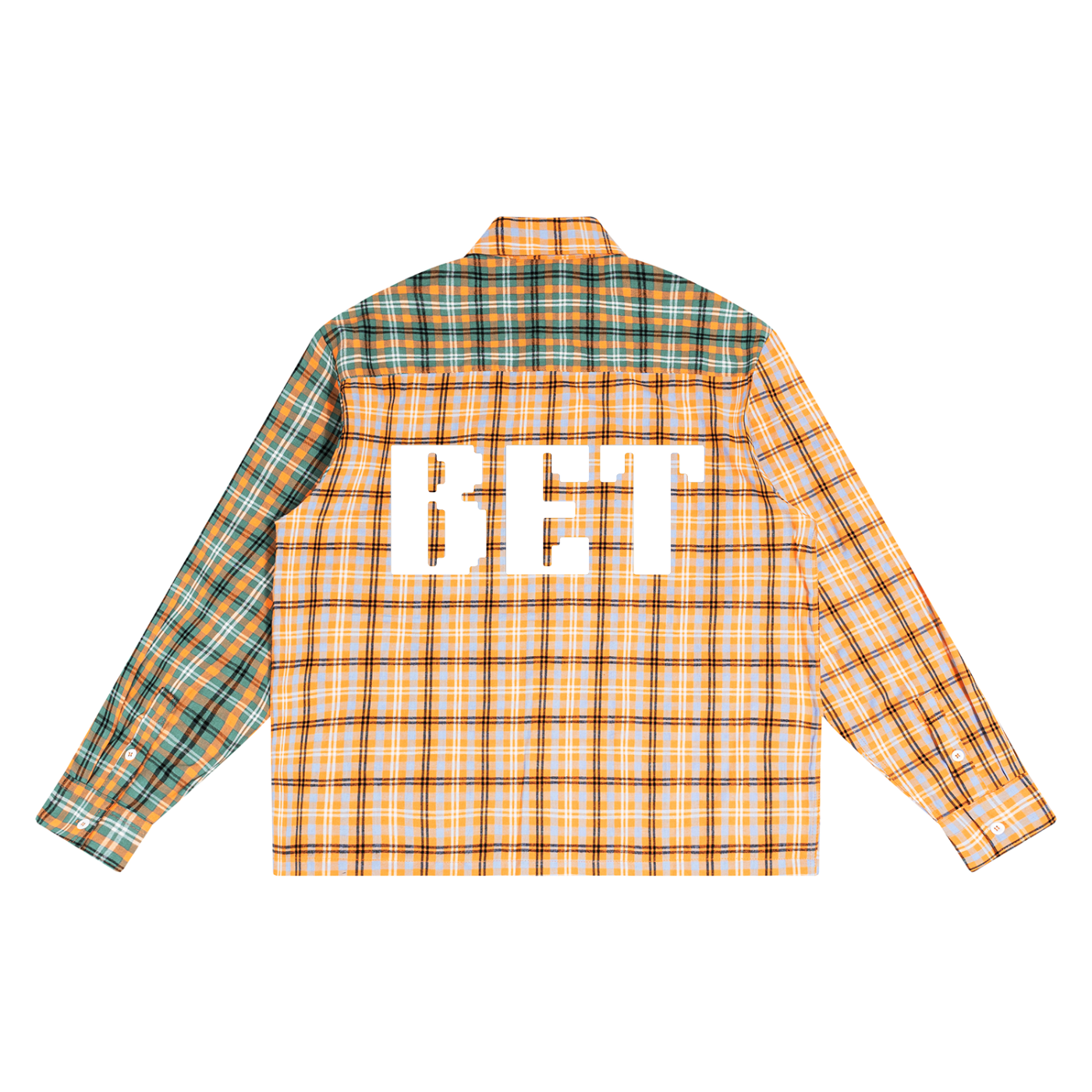 Unisex Oversized Plaid Color Block Shirt