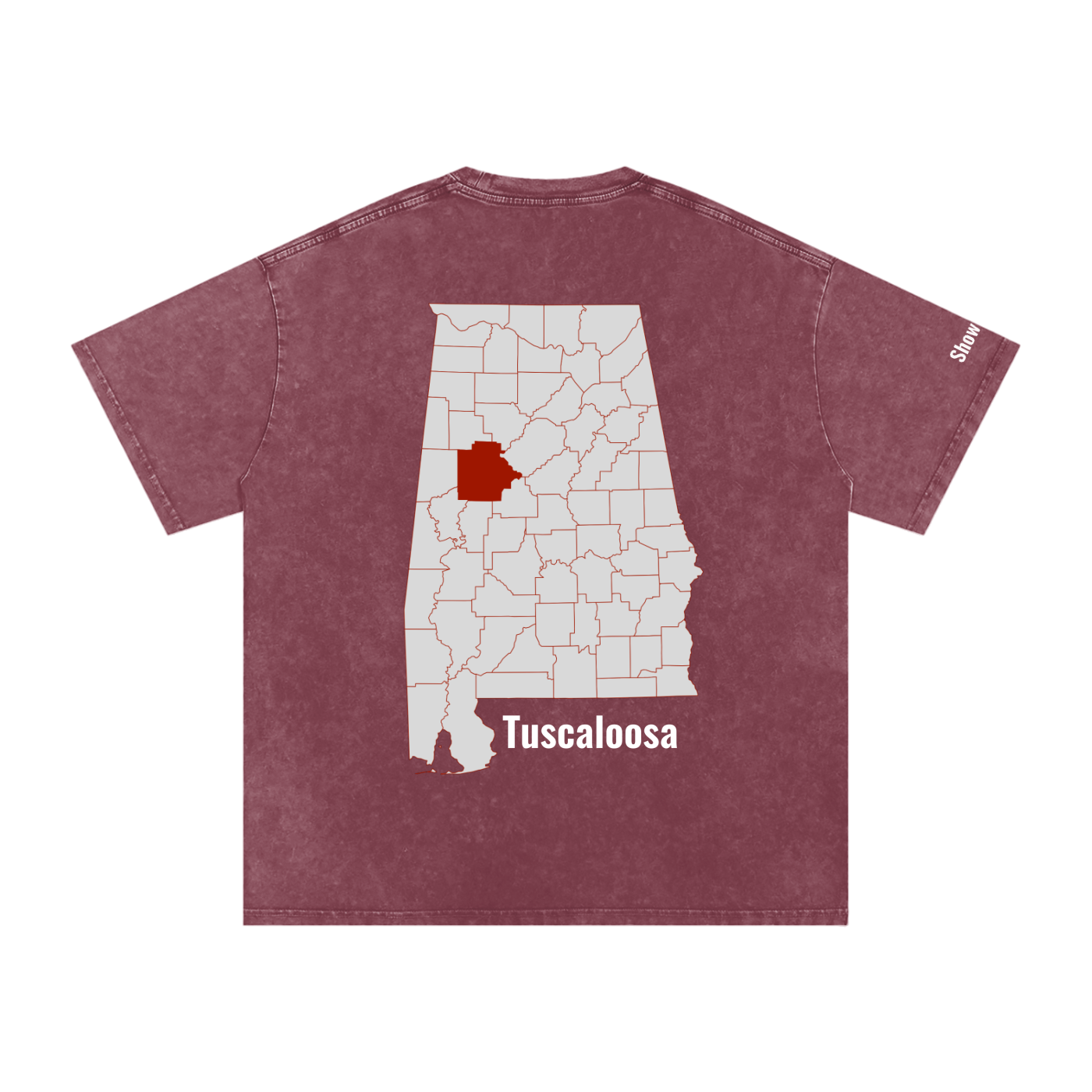 Tuscaloosa On the Map - Snow Washed Oversized Cotton T-Shirt
