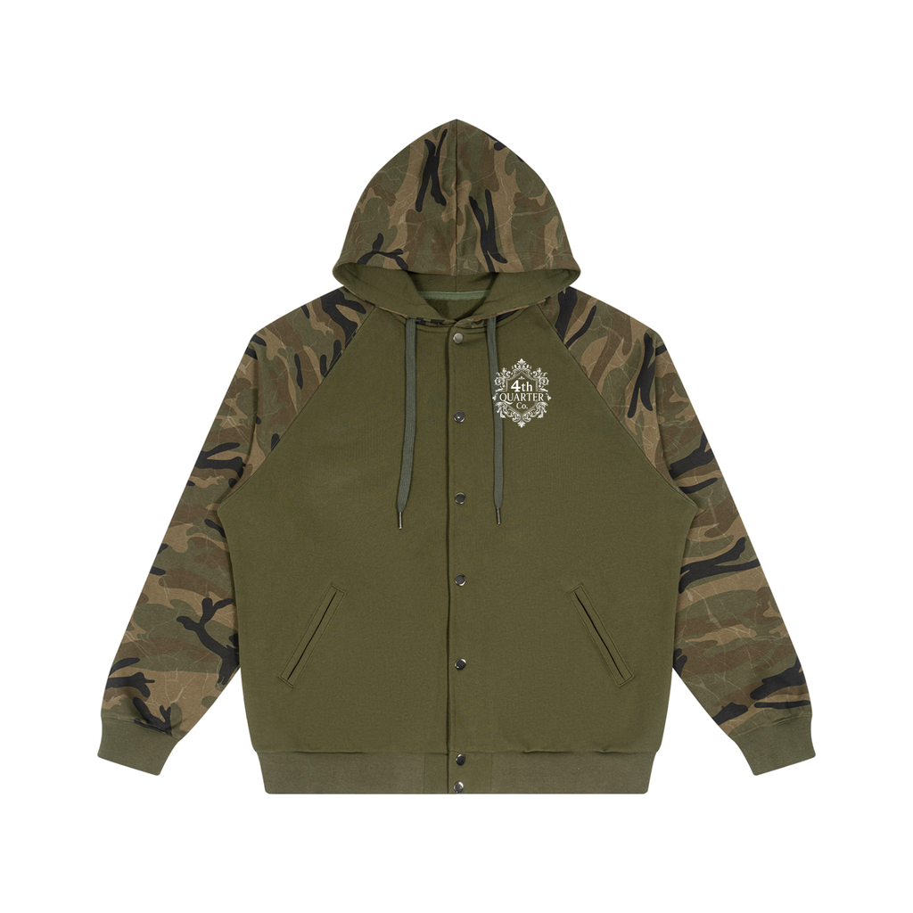 Camo-Splice Raglan Zip Hoodie