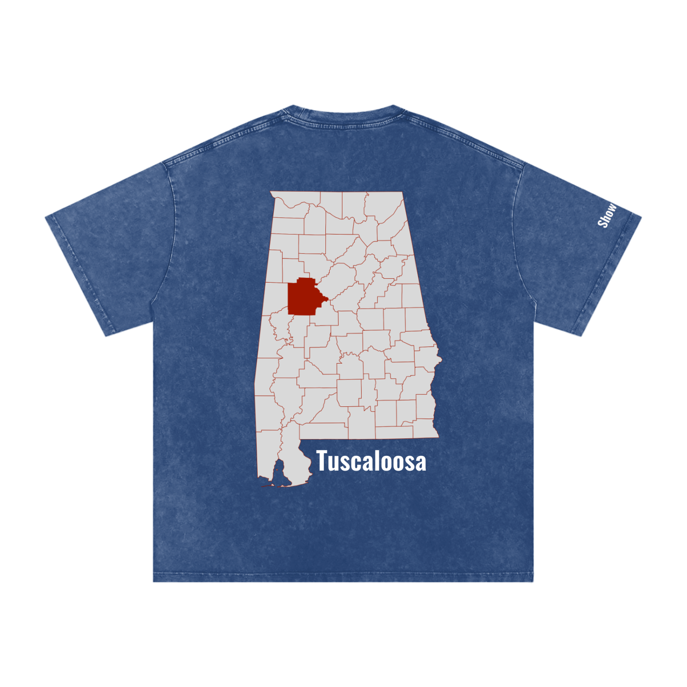 Tuscaloosa On the Map - Snow Washed Oversized Cotton T-Shirt