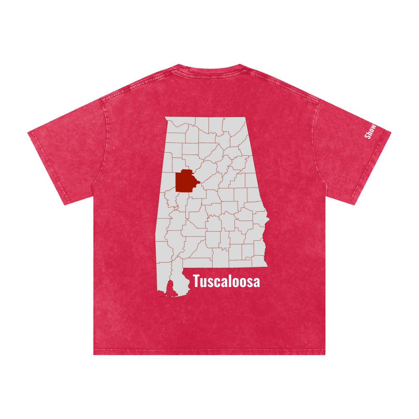 Tuscaloosa On the Map - Snow Washed Oversized Cotton T-Shirt
