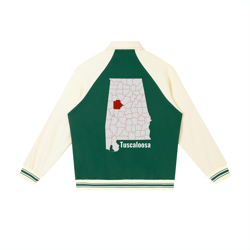 Contrast Raglan Sleeve Baseball Jacket