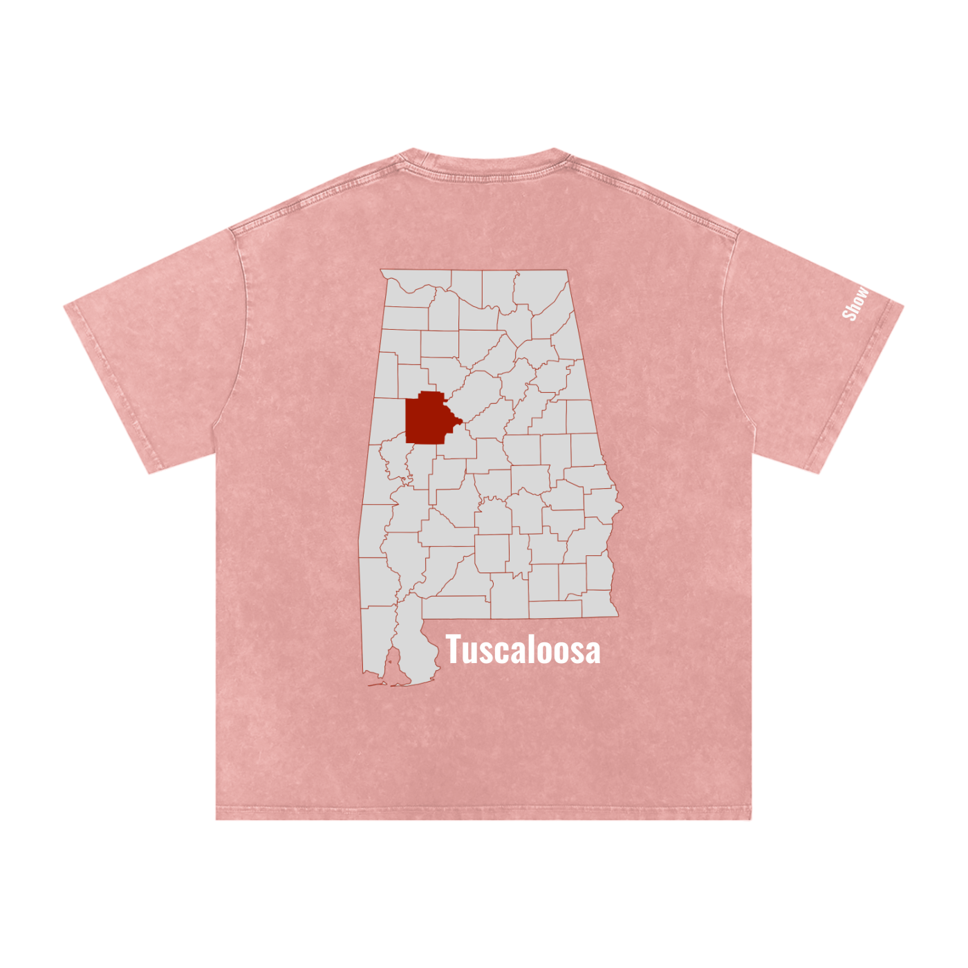 Tuscaloosa On the Map - Snow Washed Oversized Cotton T-Shirt