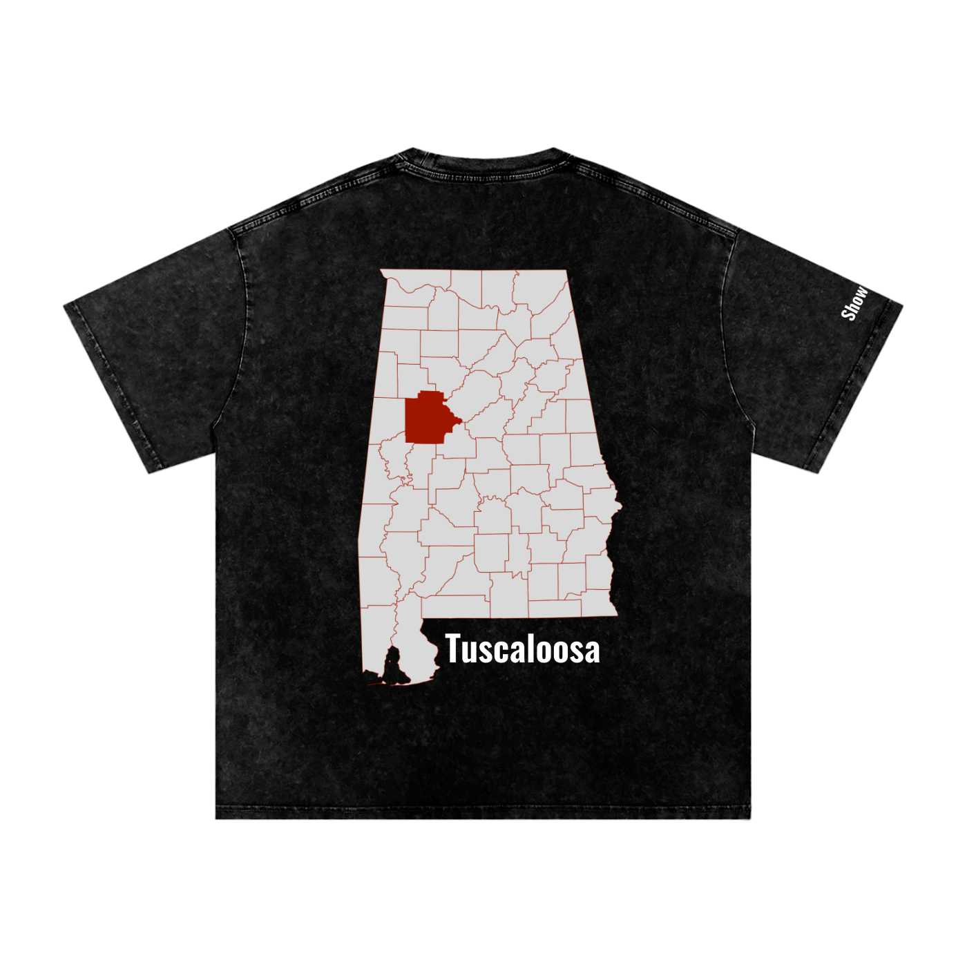 Tuscaloosa On the Map - Snow Washed Oversized Cotton T-Shirt