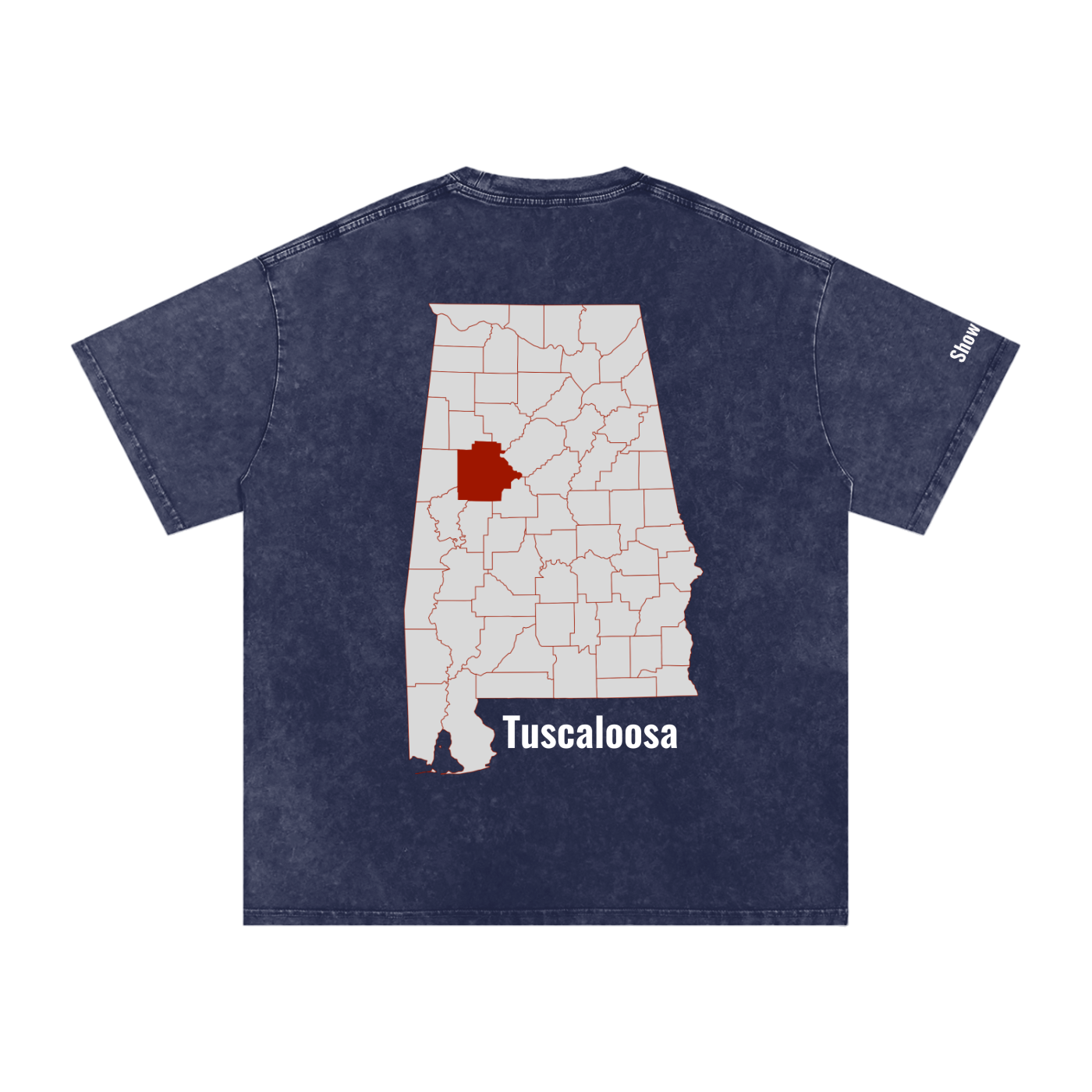 Tuscaloosa On the Map - Snow Washed Oversized Cotton T-Shirt