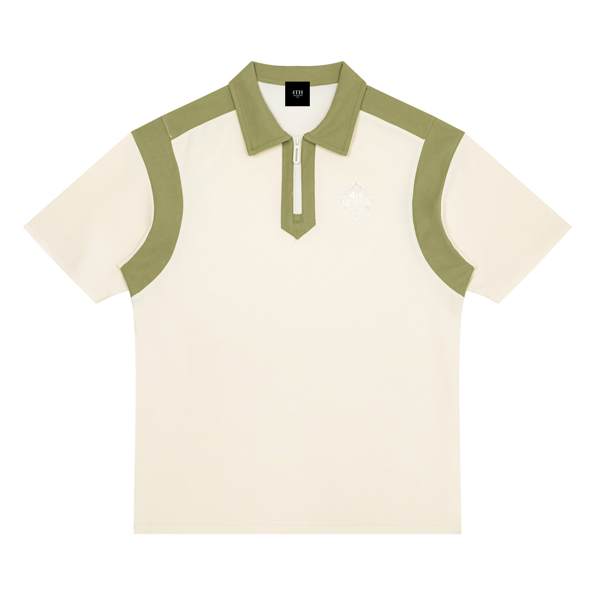Unisex Color Block Quarter Zip Polo Shirt