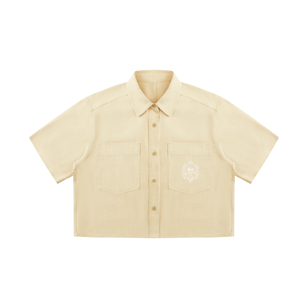 Women’s Button-Up Crop Short Sleeve Shirt