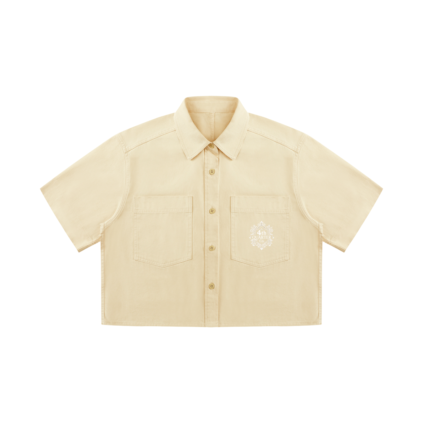 Women’s Button-Up Crop Short Sleeve Shirt