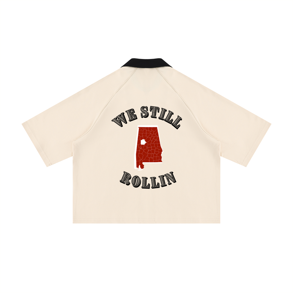 Boxy Short Sleeve Button-Up Shirt
