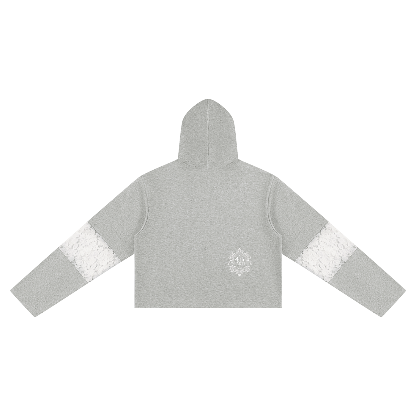 Women’s Cropped Lace-Panel Hoodie