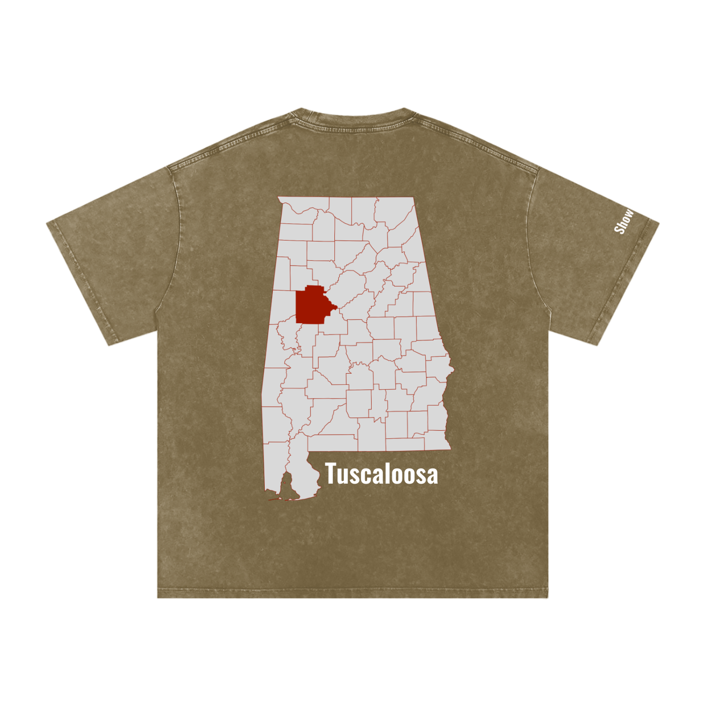 Tuscaloosa On the Map - Snow Washed Oversized Cotton T-Shirt