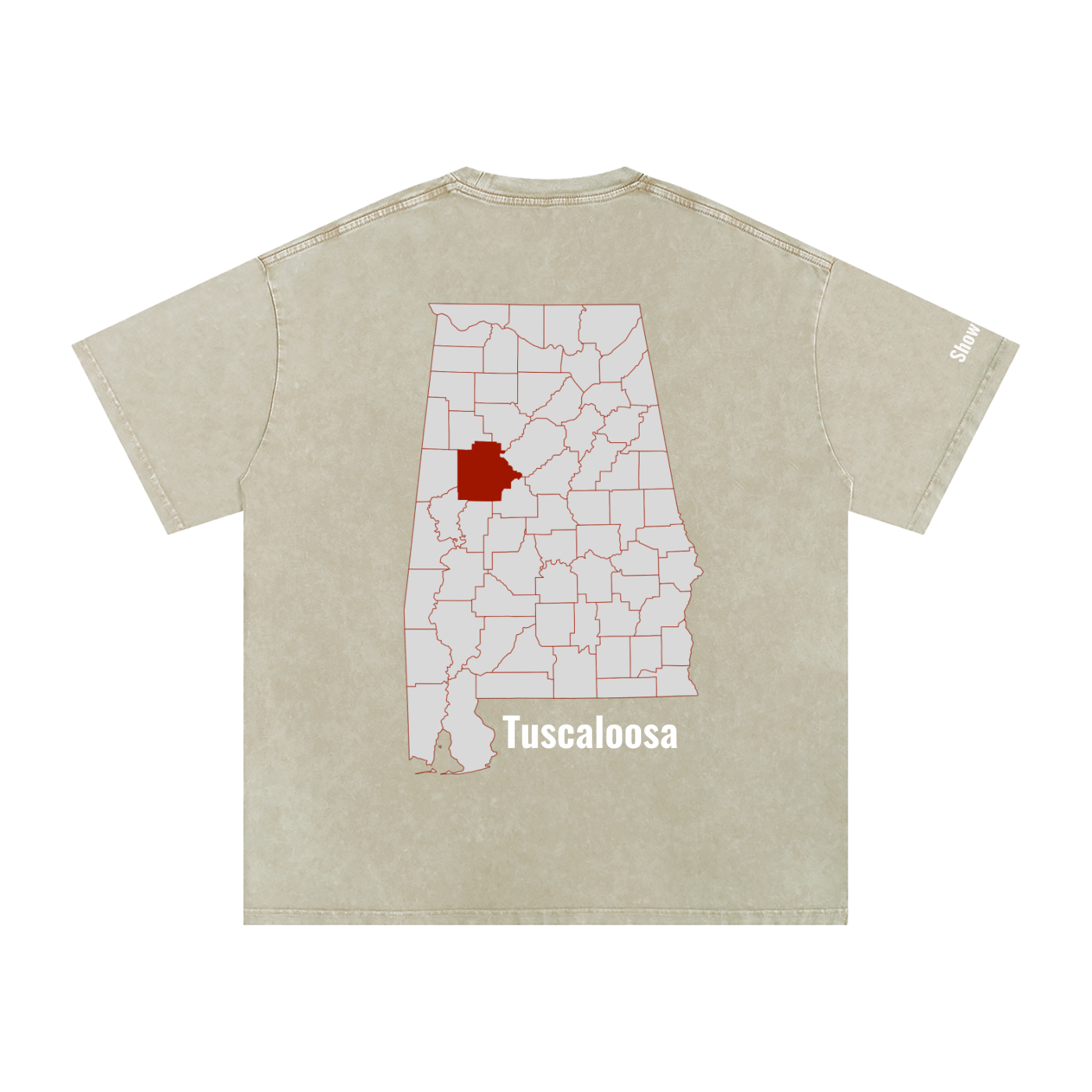 Tuscaloosa On the Map - Snow Washed Oversized Cotton T-Shirt