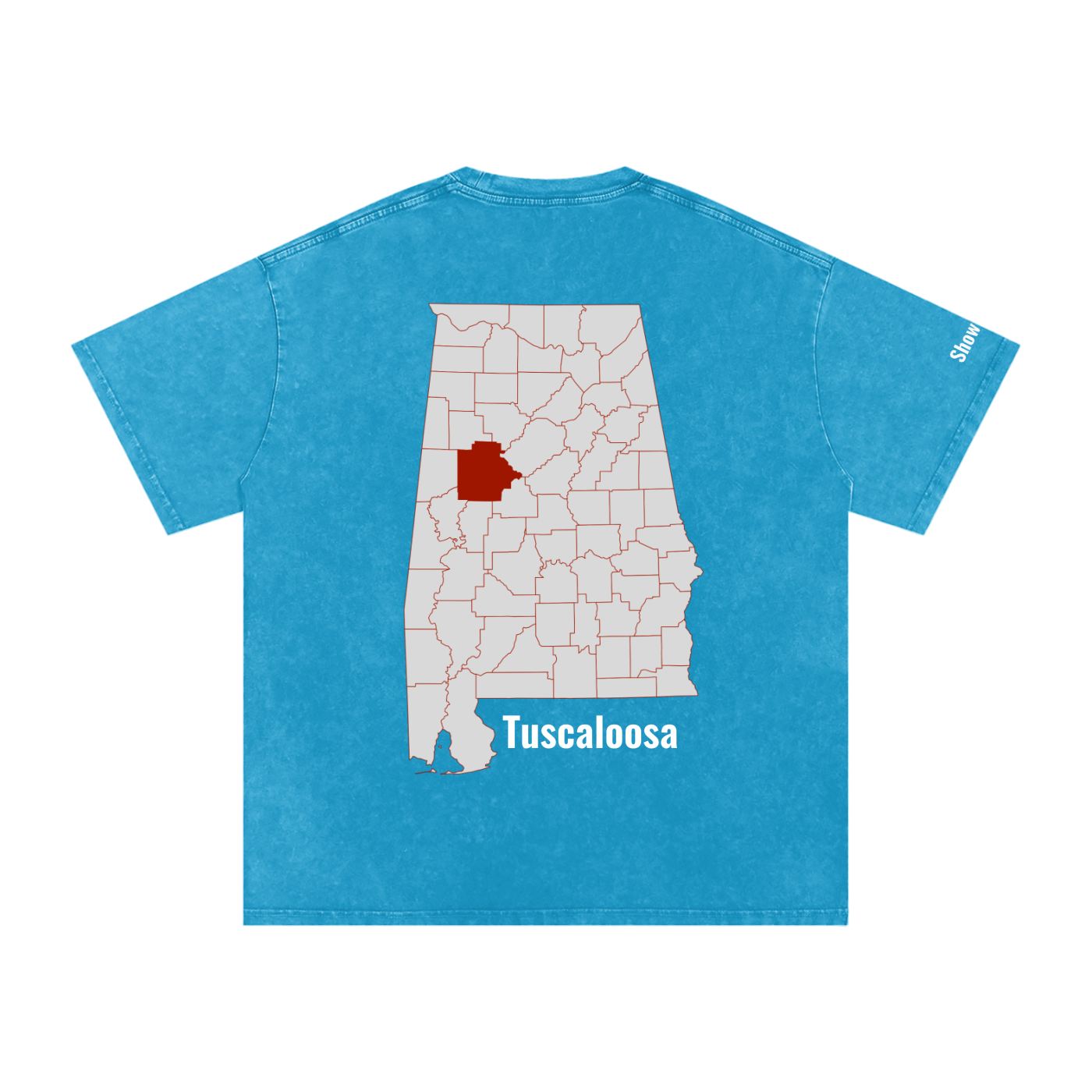 Tuscaloosa On the Map - Snow Washed Oversized Cotton T-Shirt