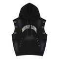Unisex Vintage Wash Sun Fade Sleeveless Hoodie