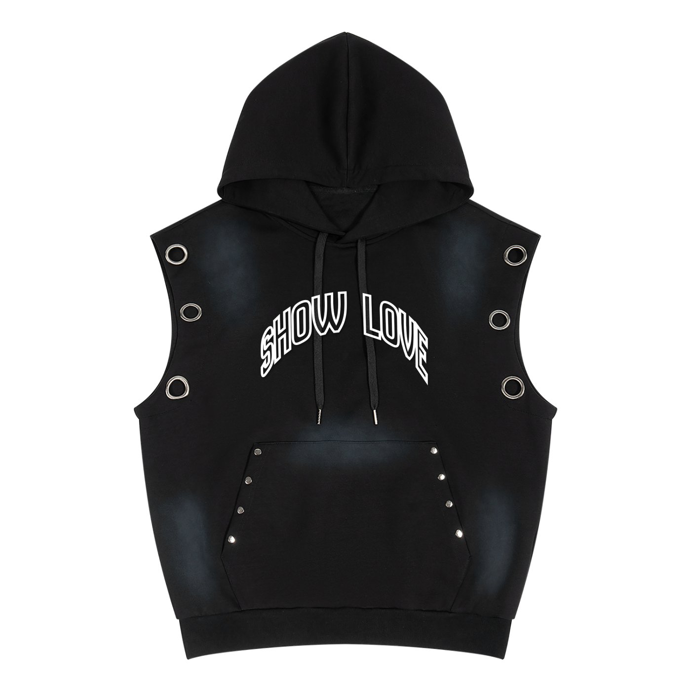 Unisex Vintage Wash Sun Fade Sleeveless Hoodie