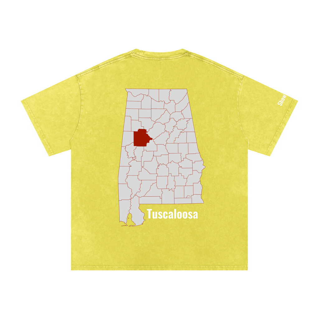Tuscaloosa On the Map - Snow Washed Oversized Cotton T-Shirt