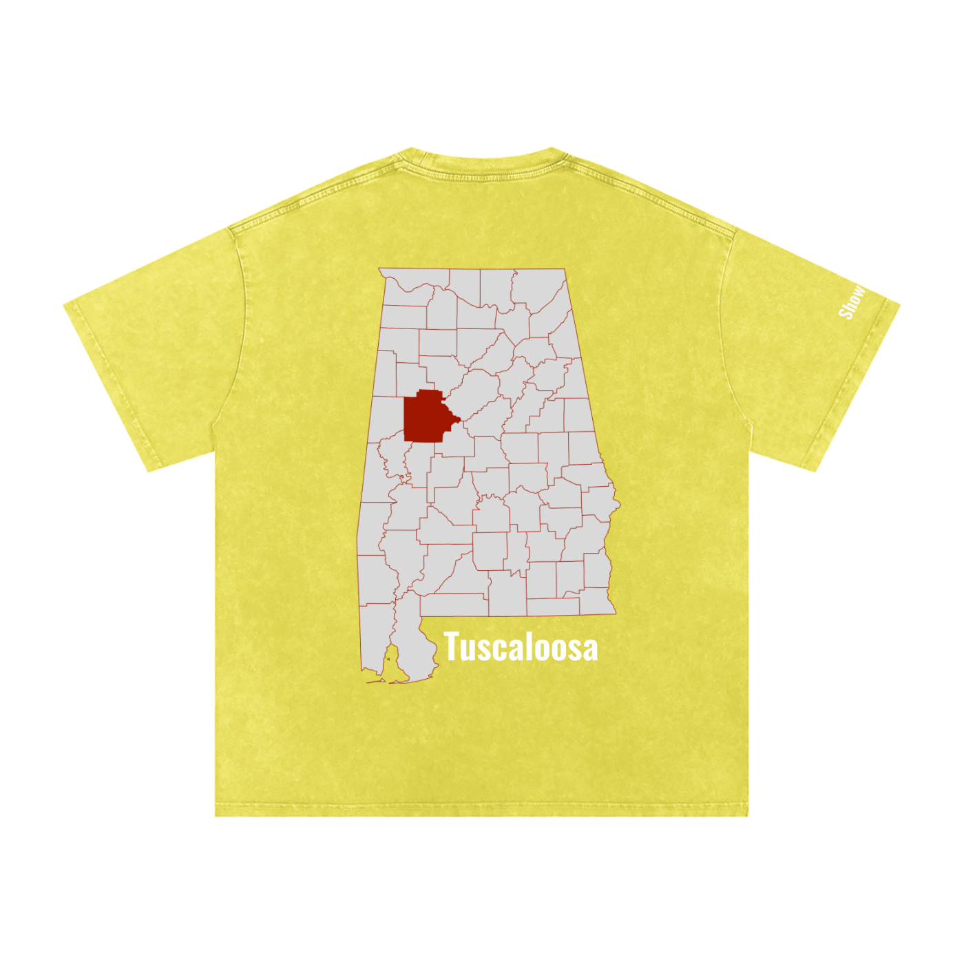 Tuscaloosa On the Map - Snow Washed Oversized Cotton T-Shirt
