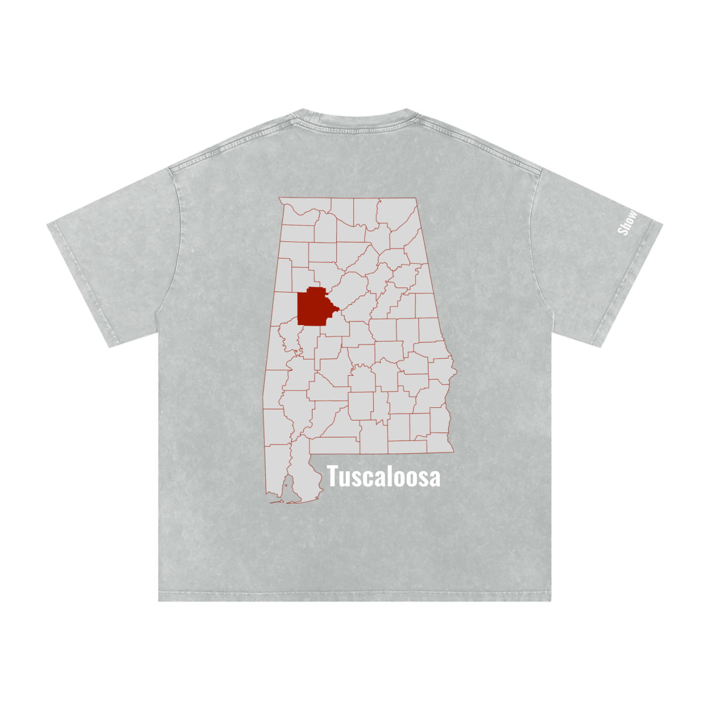 Tuscaloosa On the Map - Snow Washed Oversized Cotton T-Shirt