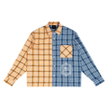 Unisex Oversized Plaid Color Block Shirt