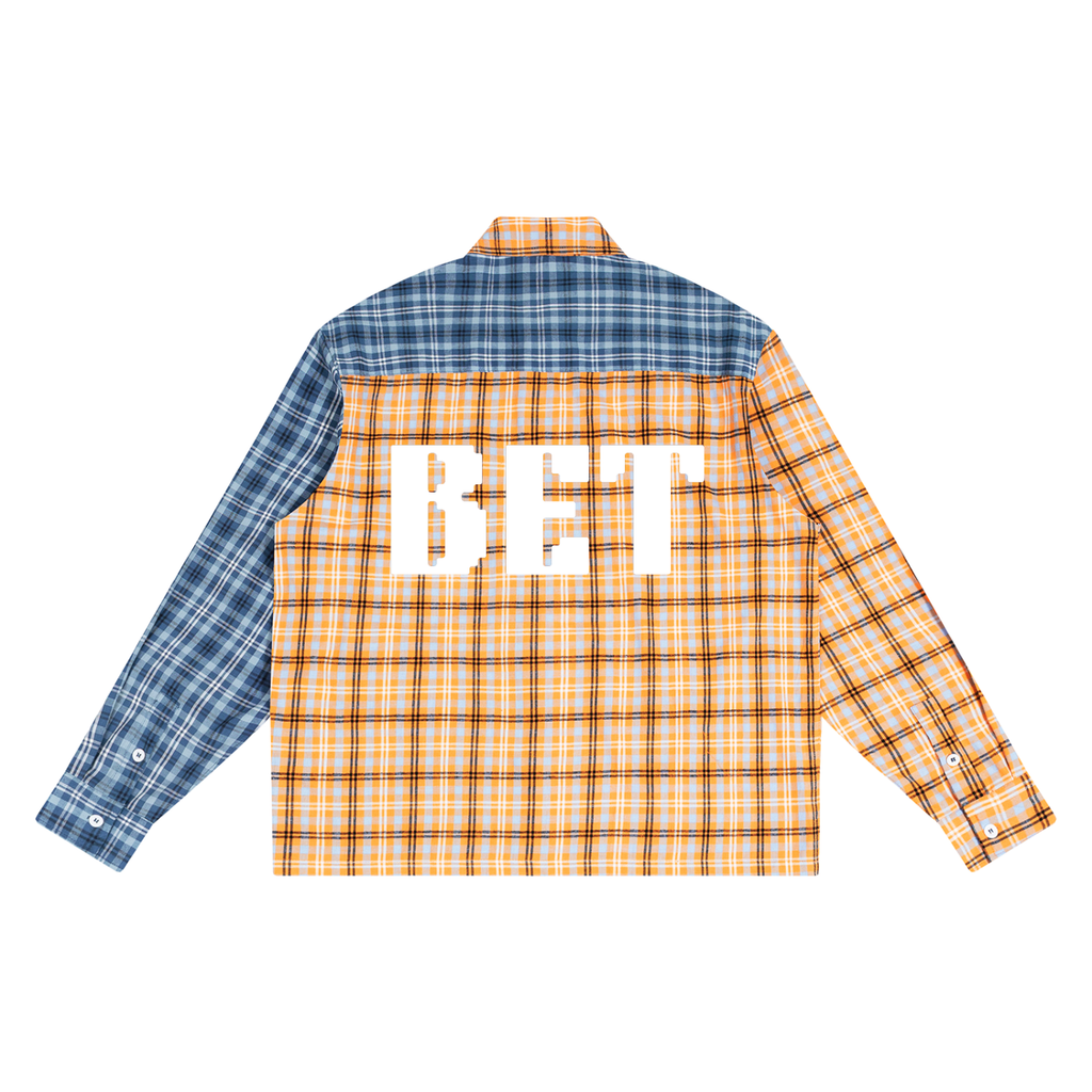 Unisex Oversized Plaid Color Block Shirt