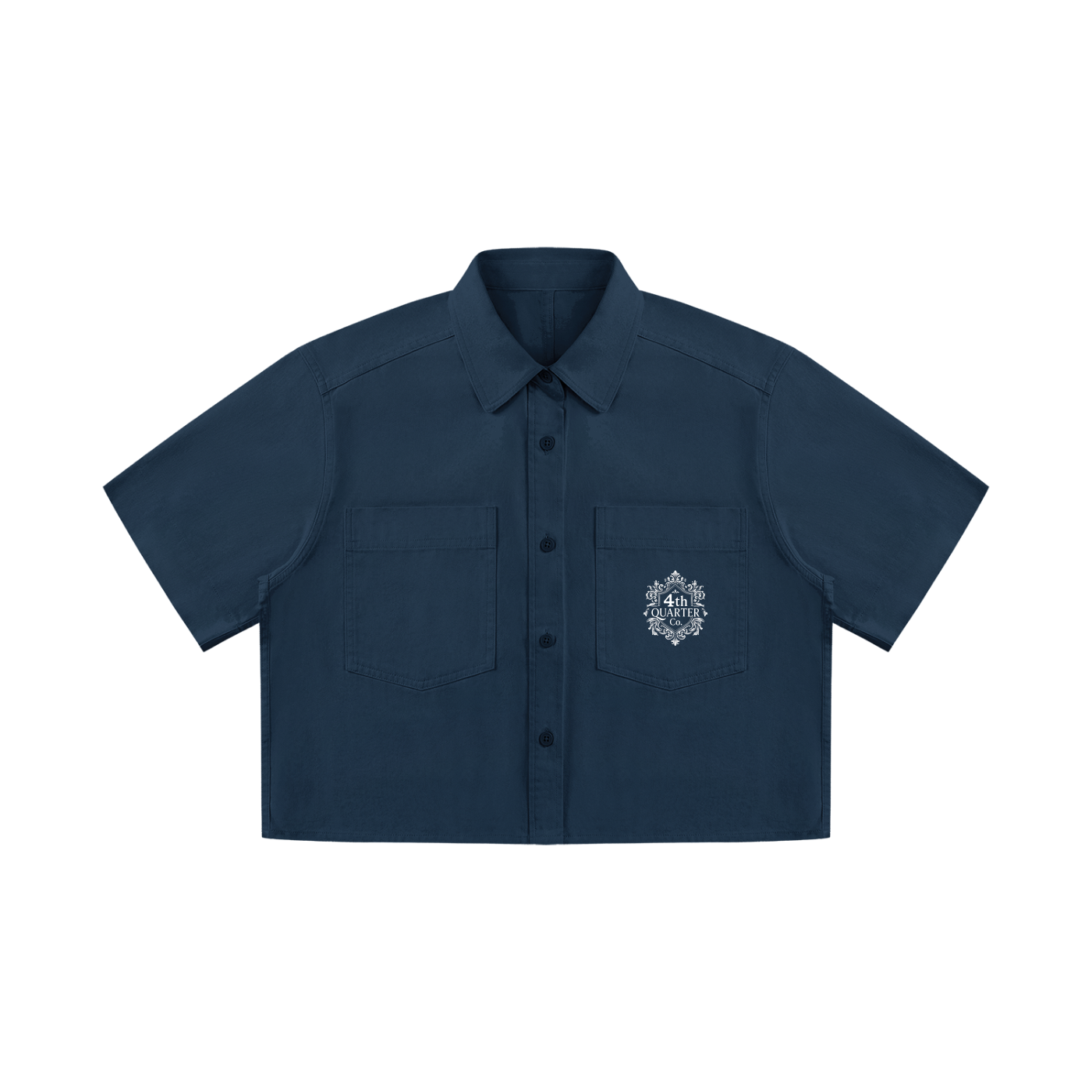 Women’s Button-Up Crop Short Sleeve Shirt