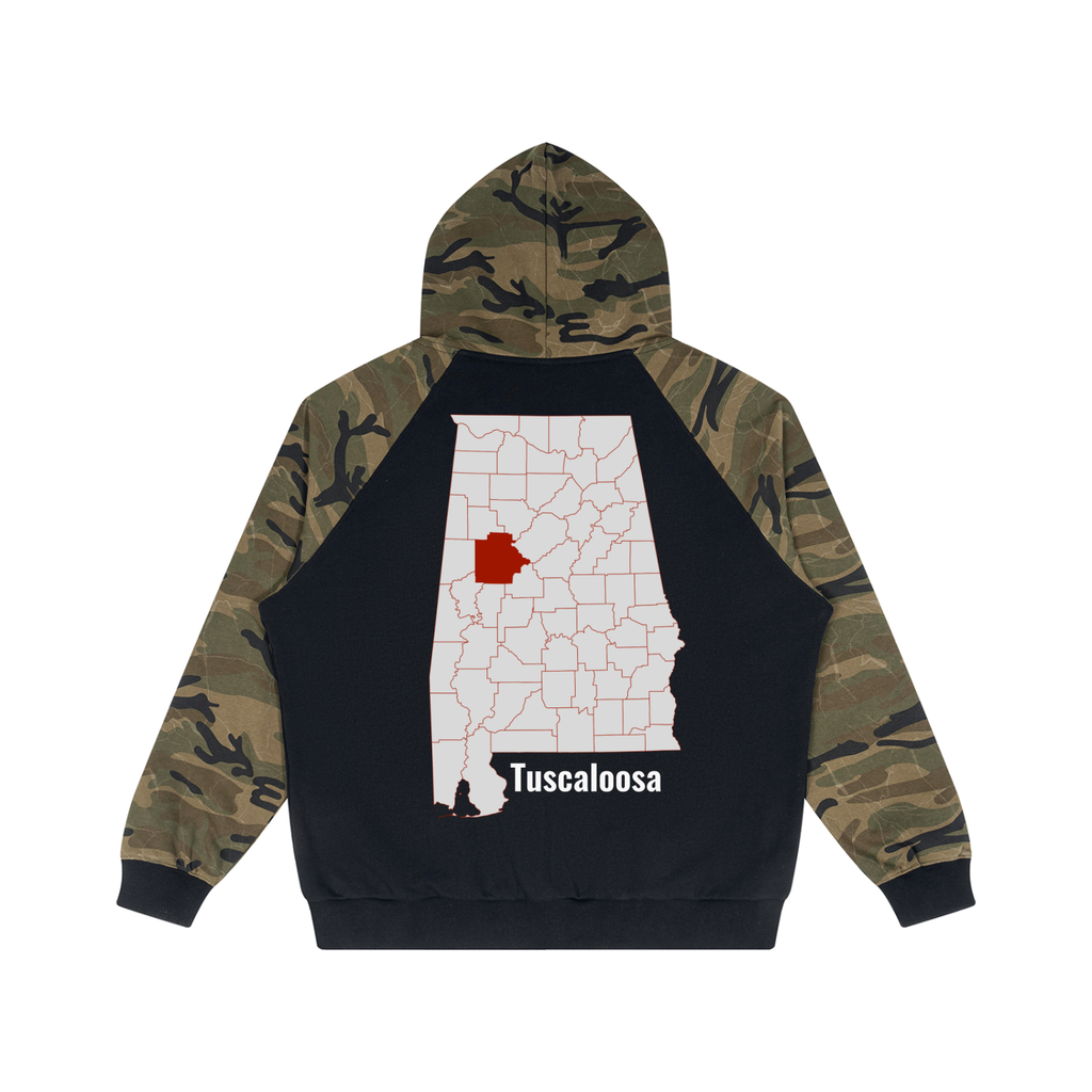Camo-Splice Raglan Zip Hoodie